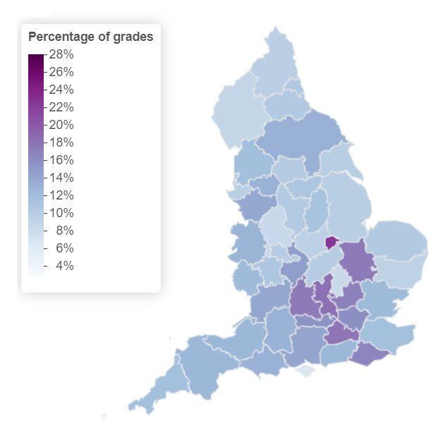 Results map by county