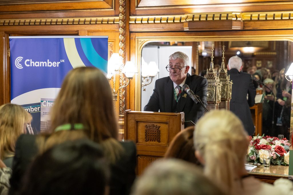 Rt Hon Sir Lindsay Hoyle MP, Speaker, House of Commons at the 2025 International Women's Day Reception.