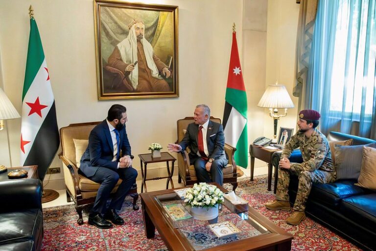His Majesty King Abdullah II affirms to Syria President Ahmed Al Sharaa, during a meeting in Amman