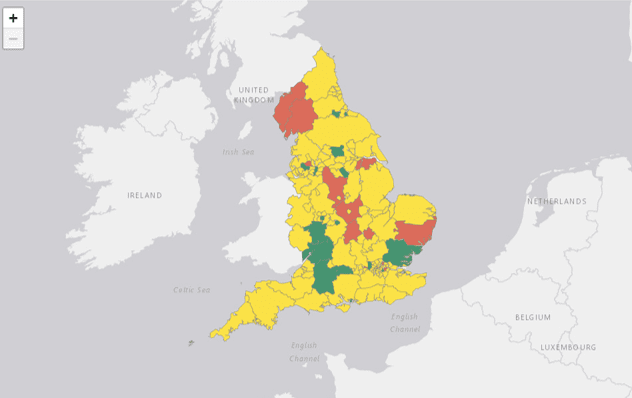 Council performance on road condition and pothole prevention - red, amber and green ratings for every local highway authority. Pothole prevention thoughts.