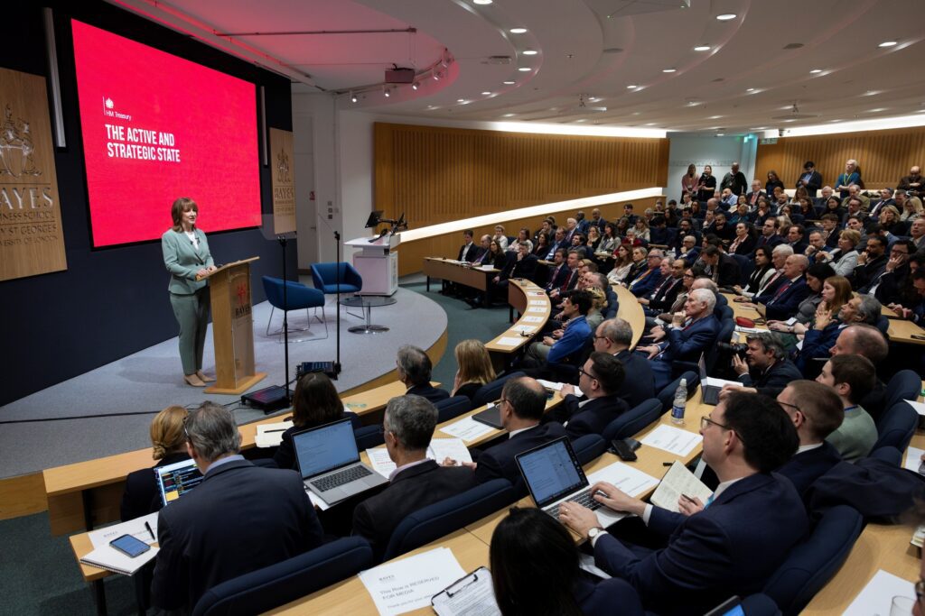 Chancellor, Rachel Reeves delivers her Mais lecture in front of Cabinet and Ministerial colleagues at the Bayes Business School in London. (Picture: Kirsty O'Connor/Treasury)