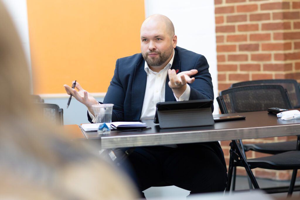 Chair of the All Party Parliamentary Group for Wellbeing Economics and Member of Parliament for Crawley, Peter Lamb facilitated the Get Britain Growing Sprint session on Healthier homes. (Photo: Silverstone Communications)