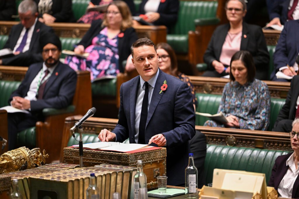 Wes Streeting speaking in parliament, women's health